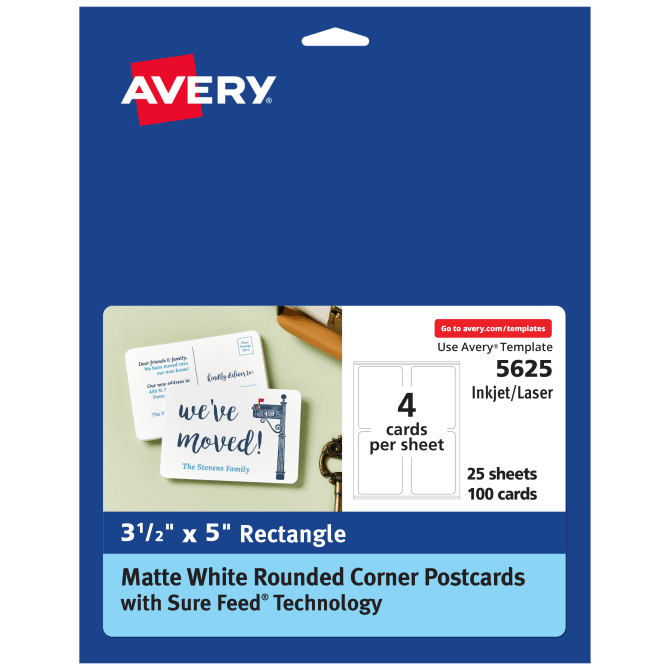 Avery® Postcards with Rounded Corners and Sure Feed® Technology, 3